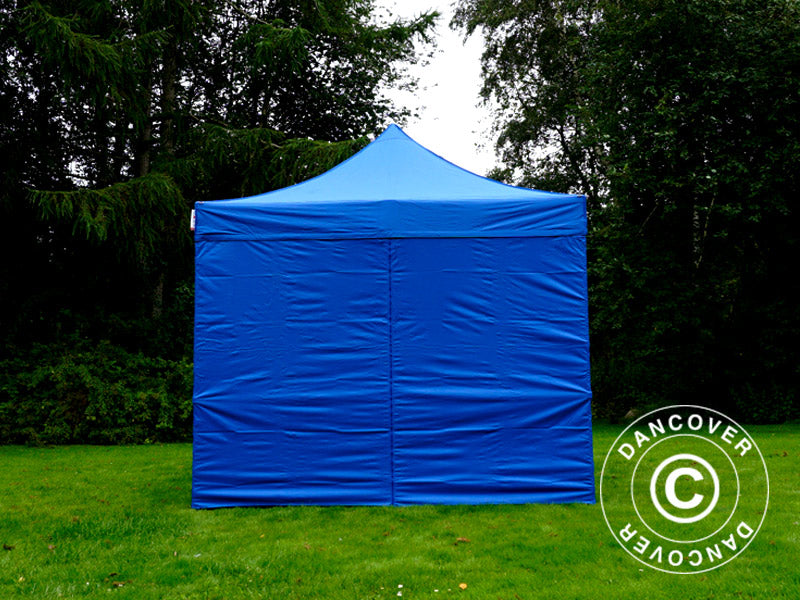 Prekybinė palapinė FleXtents PRO 3x4,5m Mėlyna, įsk. 4 šonines sienas