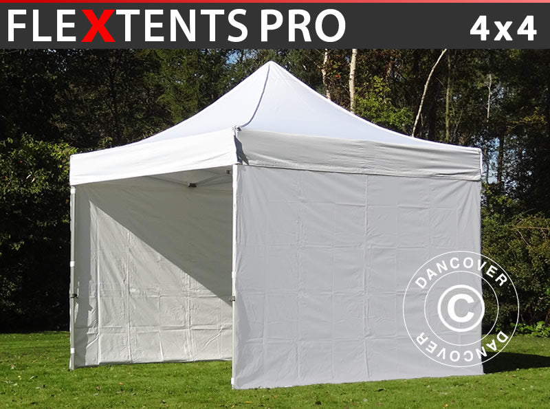 Pop up aiatelk FleXtents PRO 4x4m Valge, kaasas 4 külgseinad