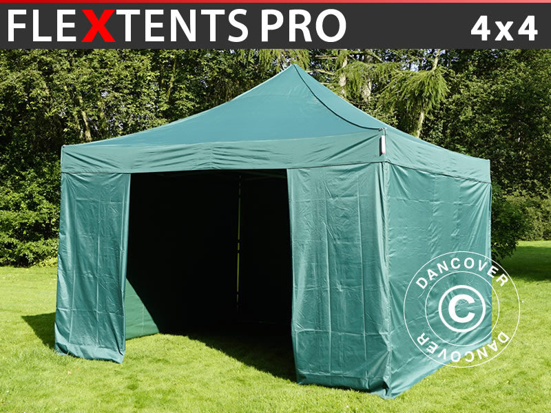 Pop up aiatelk FleXtents PRO 4x4m Roheline, kaasas 4 külgseinad