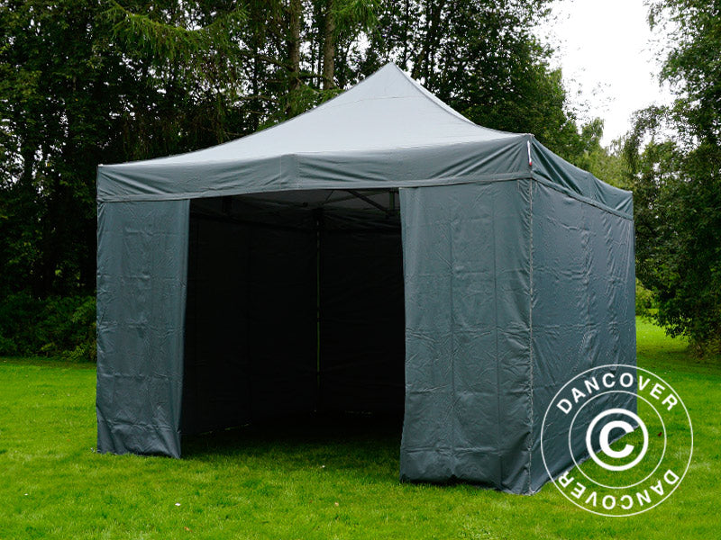 Faltzelt FleXtents Xtreme 50 4x4m Grau, mit 4 Seitenwänden