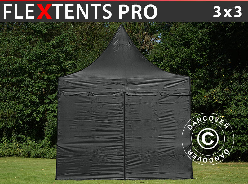 Faltzelt FleXtents PRO 3x3m Schwarz – Bei Dancover kaufen
