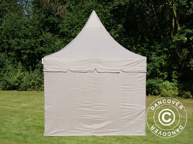 Faltzelt FleXtents PRO Peak Pagoda 3x3m Latte, mit 4 Seitenwänden