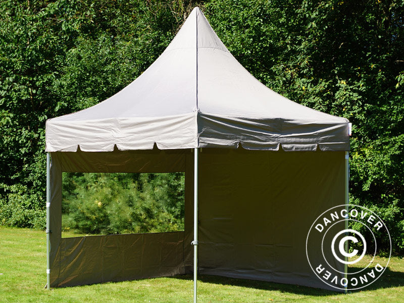 Faltzelt FleXtents PRO Peak Pagoda 3x3m Latte, mit 4 Seitenwänden