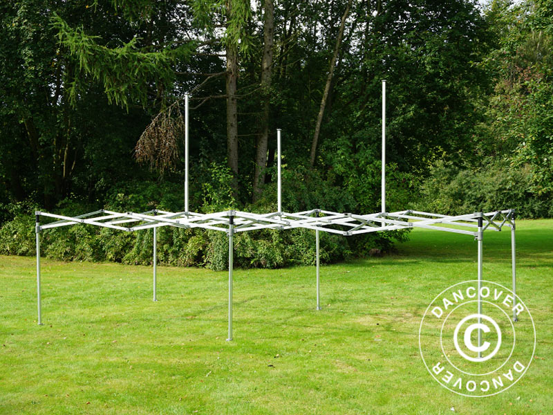 Faltzelt FleXtents PRO Peak Pagoda 3x6m Latte, mit 6 Seitenwänden