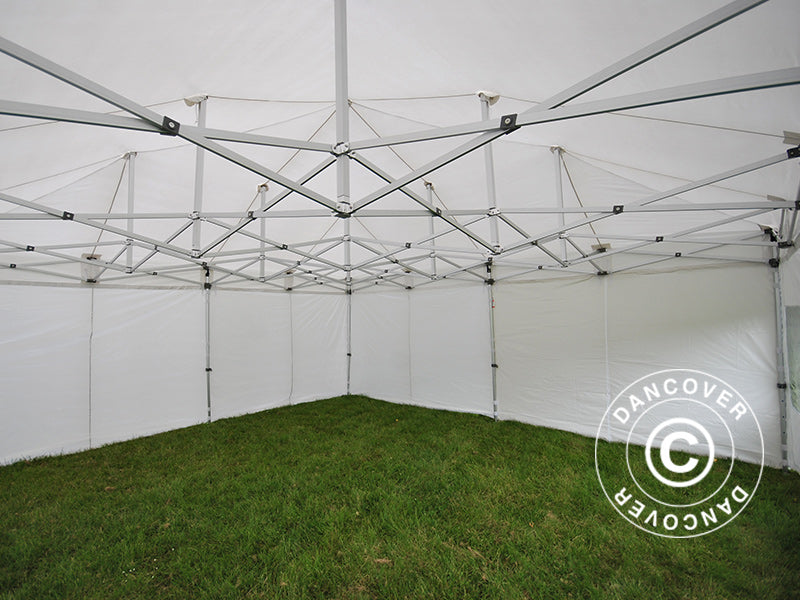 Saliekamā nojume FleXtents PRO 6x6m Balts, ar 8 sānu sienām