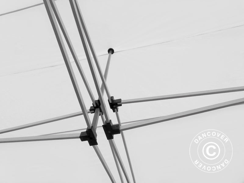 Saliekamā nojume FleXtents PRO 4x12m Balta, ar sānu sienām