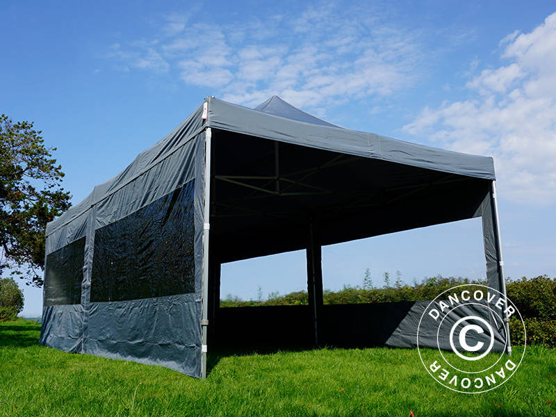 Tenda Dobrável FleXtents PRO 4x8m Cinza, incl. 6 paredes laterais