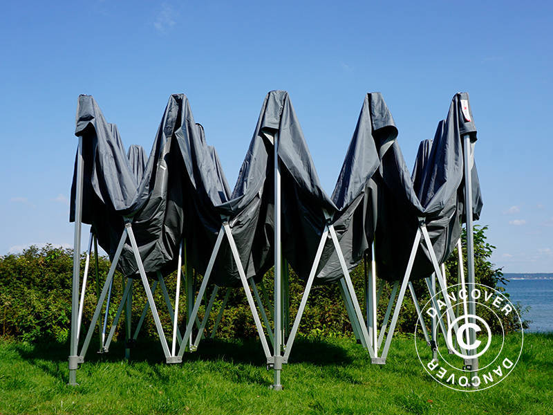 Tenda Dobrável FleXtents PRO 4x8m Cinza, incl. 6 paredes laterais