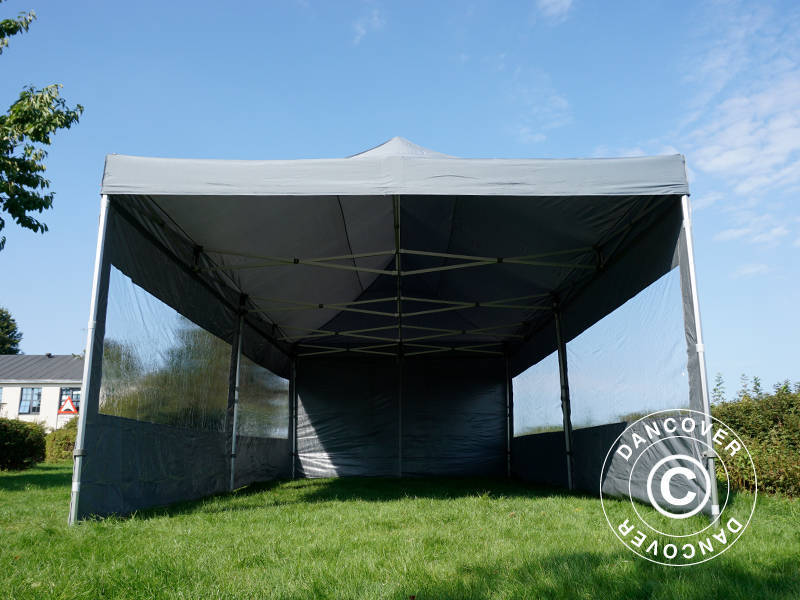 Brzo sklopivi paviljon FleXtents Xtreme 50 4x8m Siva, uključ. 6 bočne stranice