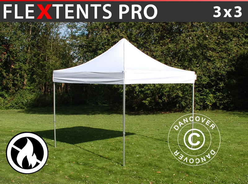 Faltzelt FleXtents PRO 3x3m Weiß flammenhemmend – Jetzt kaufen