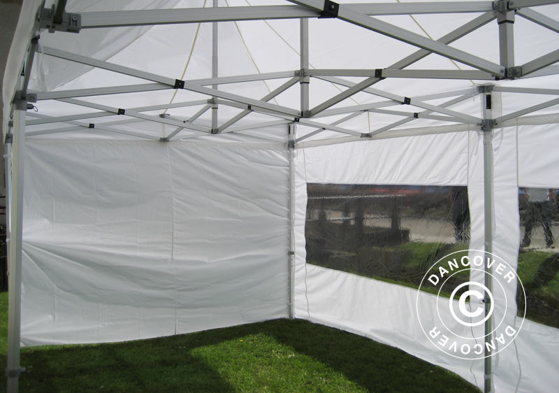 Faltzelt FleXtents PRO 3x6m Weiß, Flammenhemmend, mit 6 Seitenwänden