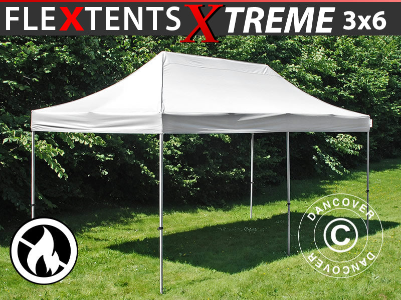 Gazebo pieghevole FleXtents Xtreme 50 3x6m Bianco, Ignifugo