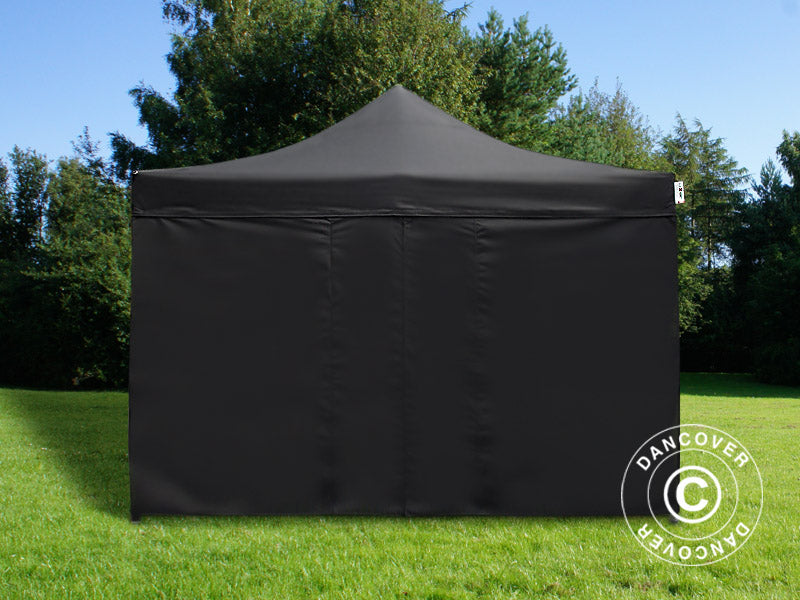 Faltzelt FleXtents Xtreme 50 4x4m Schwarz, Flammenhemmend, mit 4 Seitenwänden