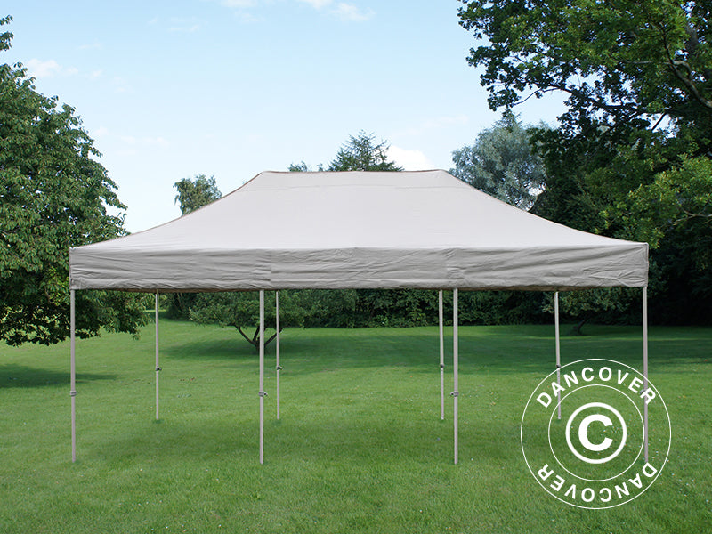 Faltzelt FleXtents PRO 4x6m Latte, mit 8 Gardinen