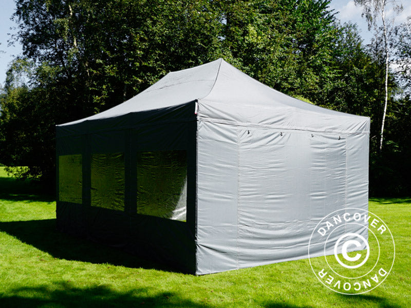 Pop up gazebo FleXtents PRO 4x6 m Grey, incl. 8 sidewalls