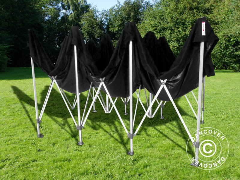 Pop up gazebo FleXtents PRO 4x6 m Black, incl. 8 sidewalls