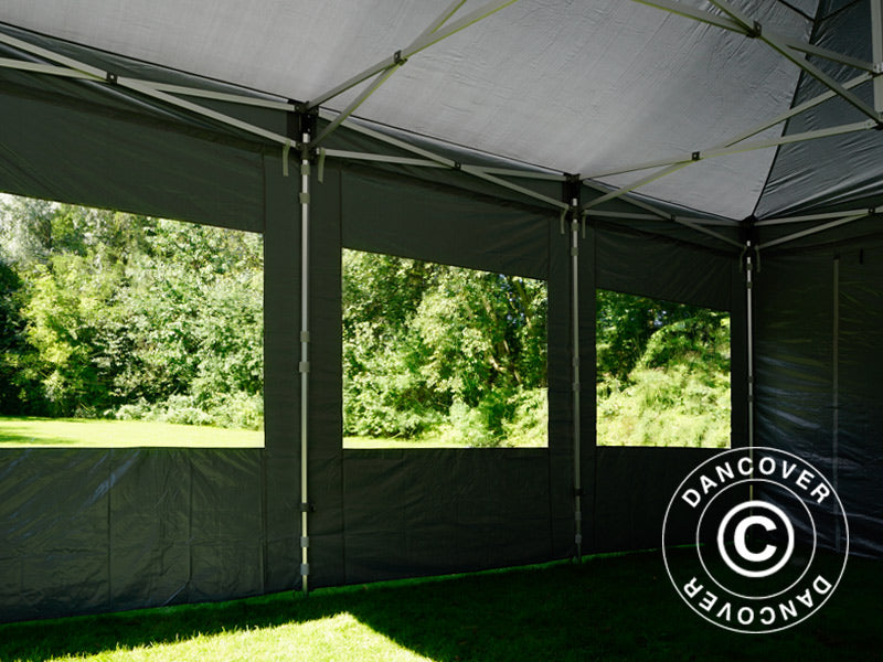 Faltzelt FleXtents Xtreme 50 4x6m Grau, mit 8 Seitenwänden