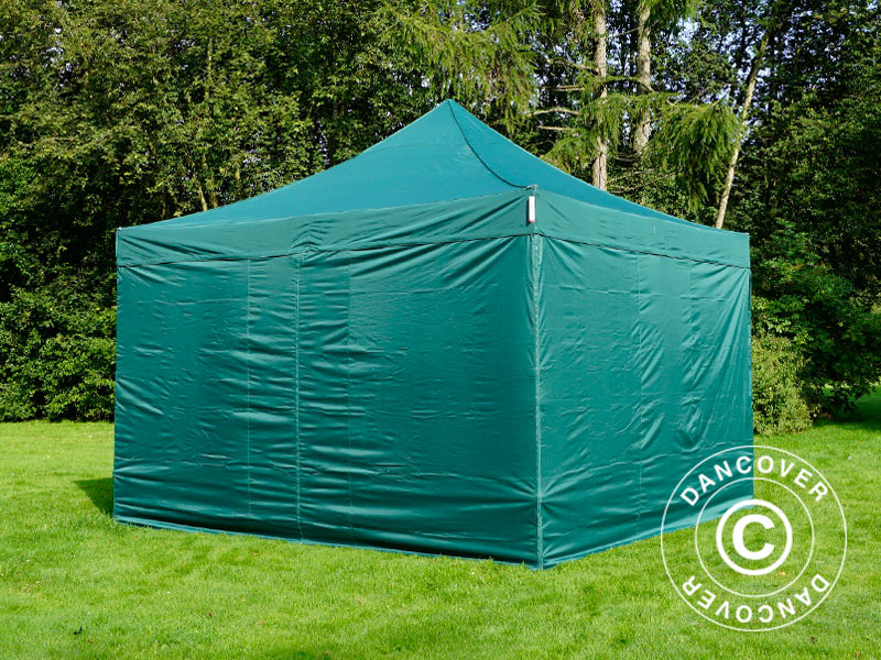 Faltzelt FleXtents Xtreme 60 4x4m Grün, mit 4 Seitenwänden