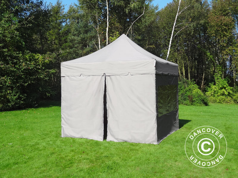 Carpa plegable FleXtents PRO "Peaked" 4x4m Latte, incl. 4 lados