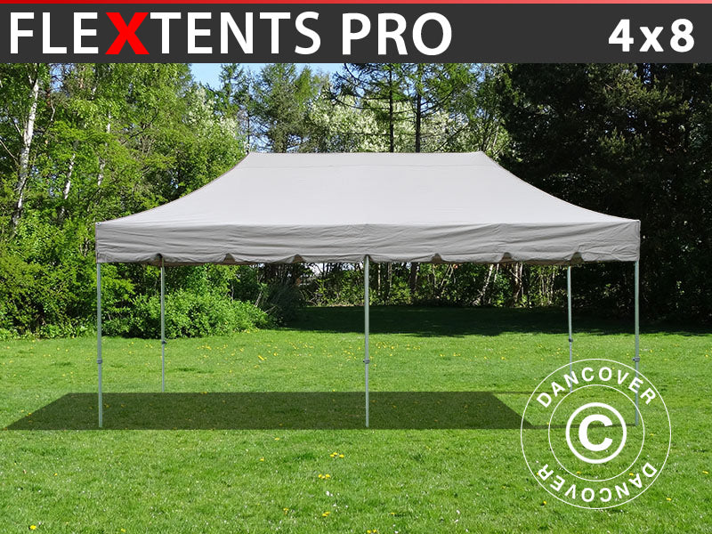 Pop up gazebo FleXtents PRO "Peaked" 4x8 m Latte