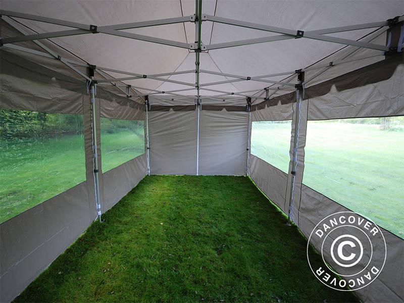 Pop up aiatelk FleXtents PRO "Peaked" 4x8m Latte, kaasas 6 külgseinad