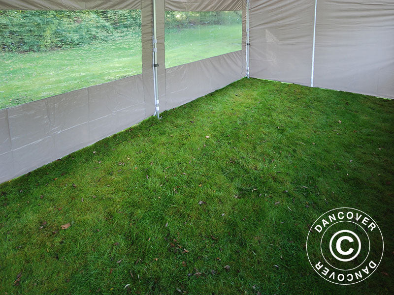 Pop up gazebo FleXtents PRO "Peaked" 4x8 m Latte, incl. 6 sidewalls