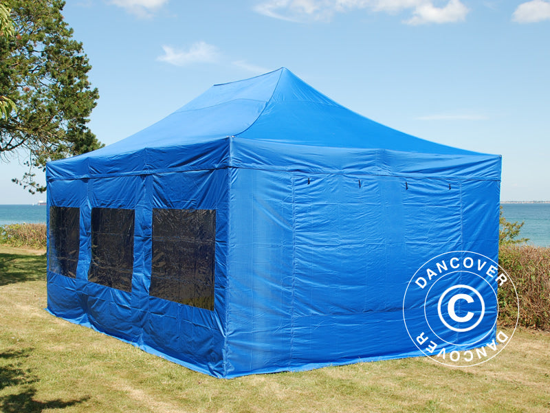 Vouwtent FleXtents Xtreme 50 4x6m Blauw, inkl 8 Zijwanden