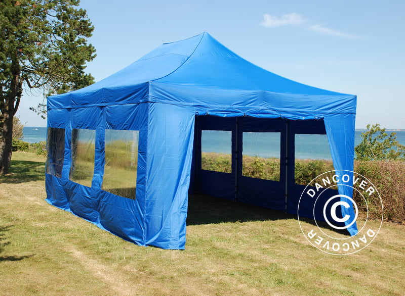 Vouwtent FleXtents Xtreme 50 4x6m Blauw, inkl 8 Zijwanden