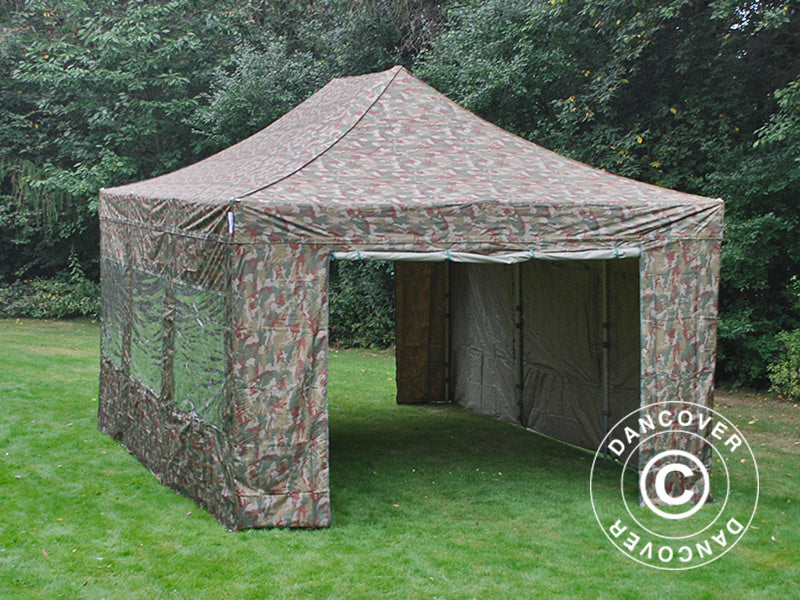 Pop up gazebo FleXtents Xtreme 50 4x6 m Camouflage/Military, incl. 8 sidewalls