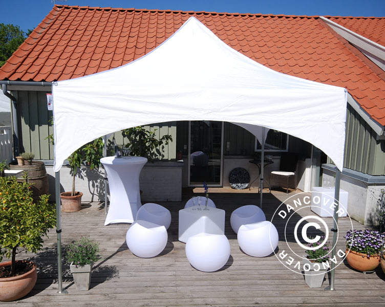 Carpa plegable FleXtents PRO "Arched" 3x3m Blanco, Incl. 4 lados