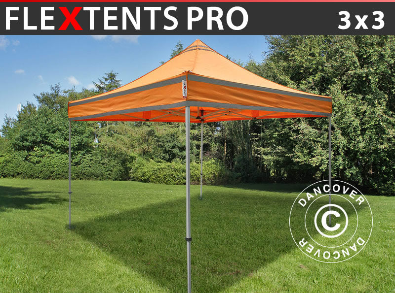 Faltzelt FleXtents PRO 3x3m Orange – Bei Dancover kaufen