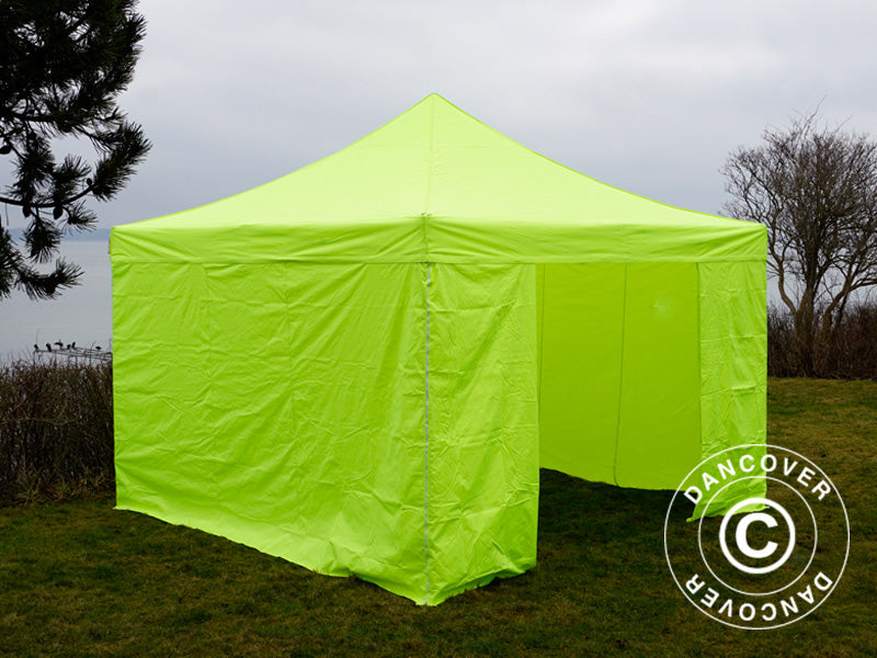 Vouwtent FleXtents Xtreme 50 4x4m Neon geel/groen, inkl. 4 Zijwanden