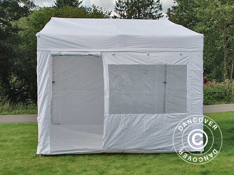 Pikateltta FleXtents PRO Trapezo 2x3m Valkoinen, sis. 4 sivuseinää