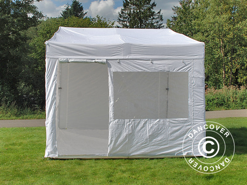 Tente pliante FleXtents PRO Trapezo 2x3m Blanc, avec 4 cotés