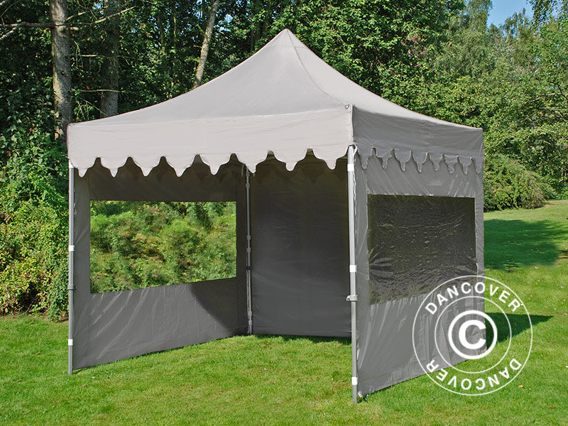 Faltzelt FleXtents PRO "Morocco" 3x3m Latte, mit 4 Seitenwänden