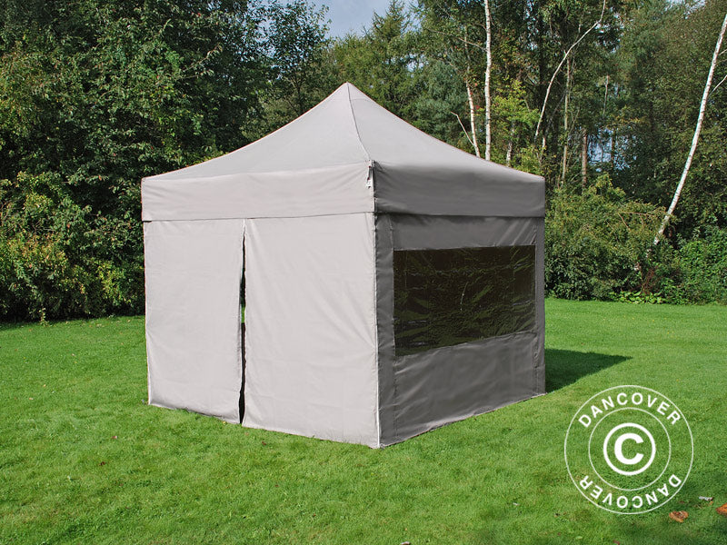 Brzo sklopivi paviljon FleXtents Pro 3x3m Latte, uključ. 4 bočne stranice