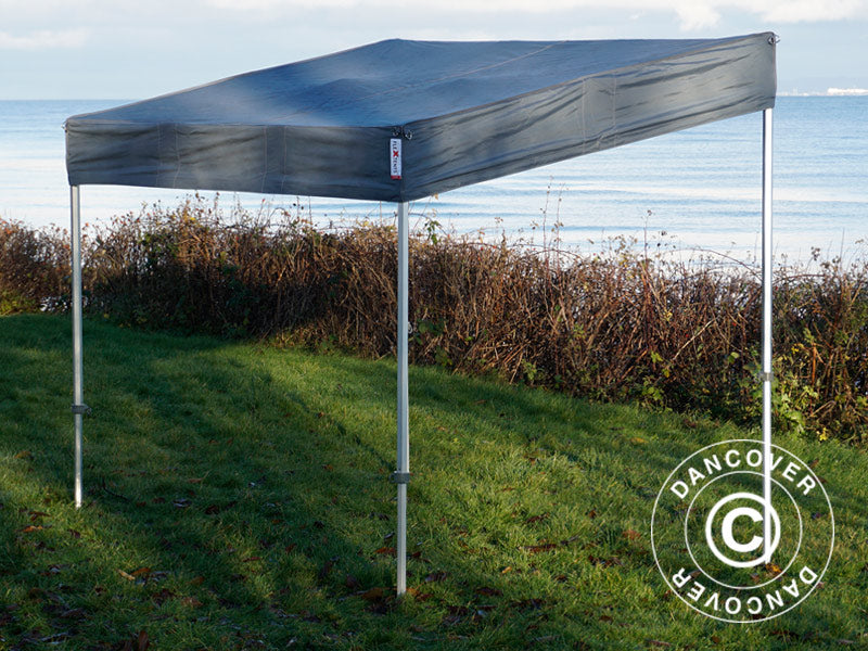 Tente pliante FleXtents PRO Trapezo 3x3m Gris, avec 4 cotés