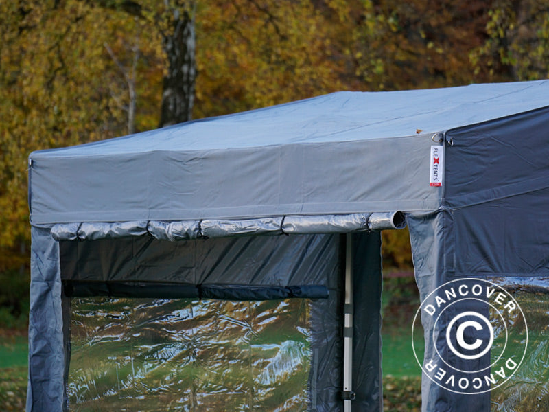 Tente pliante FleXtents PRO Trapezo 3x3m Gris, avec 4 cotés