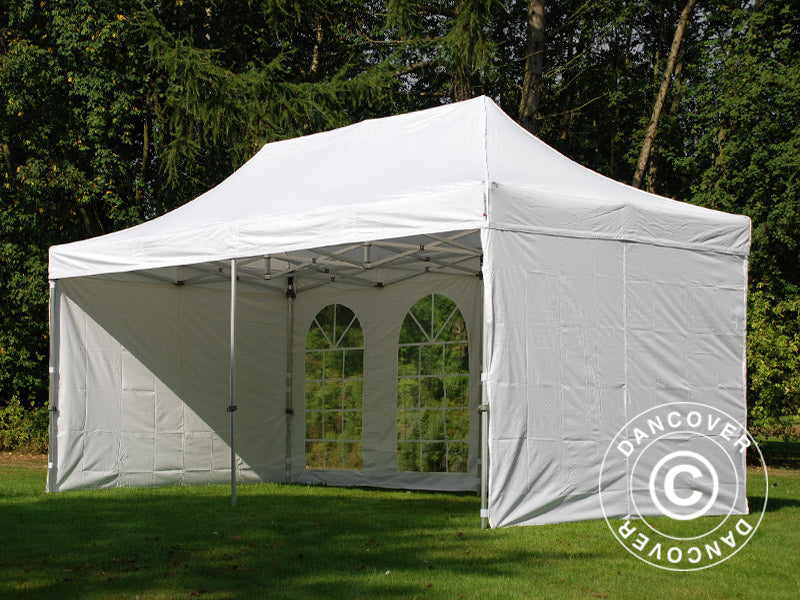 Tente pliante FleXtents Xtreme 50 Vintage Style 3x6m Blanc, avec 6 cotés