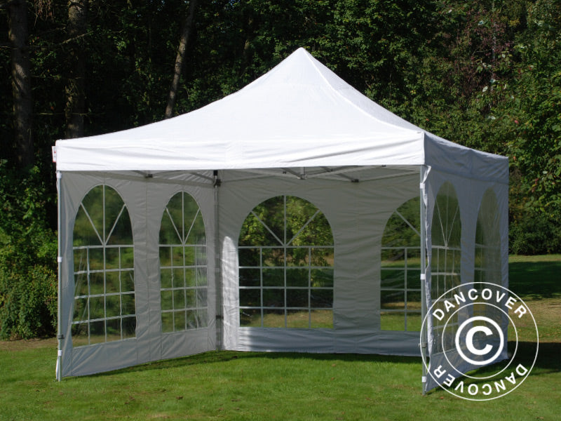 Pop up gazebo FleXtents PRO Vintage Style 4x4 m White, incl. 4 sidewalls