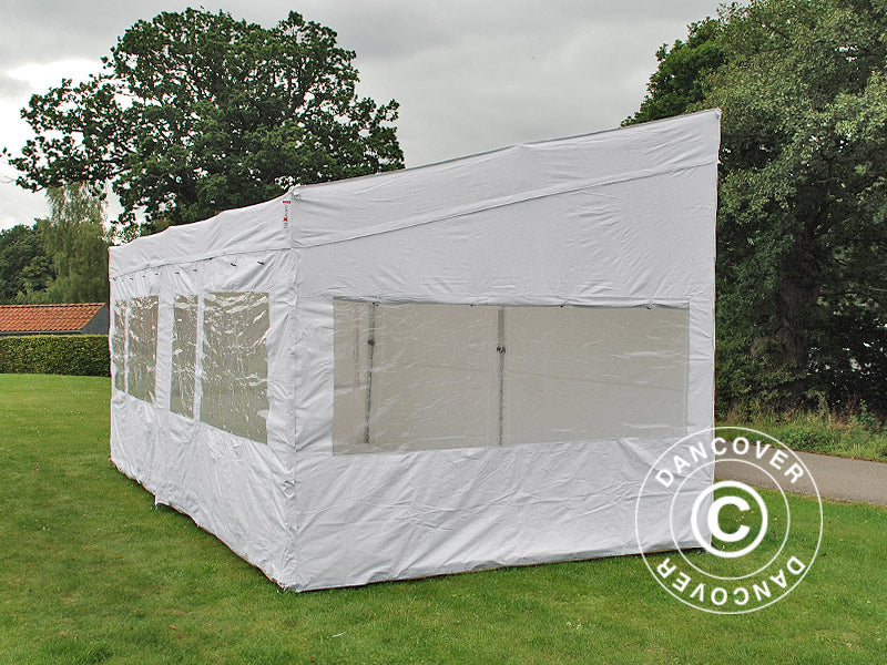 Pop up gazebo FleXtents PRO Trapezo 3x6 m White, incl. 4 sidewalls