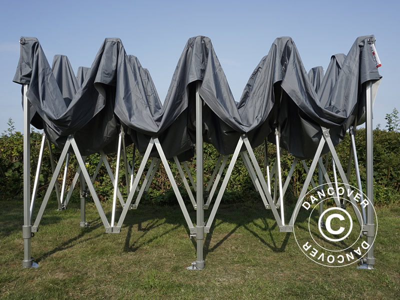Saliekamā nojume FleXtents PRO Trapezo 3x6m Pelēks, ar 4 sānu sienām