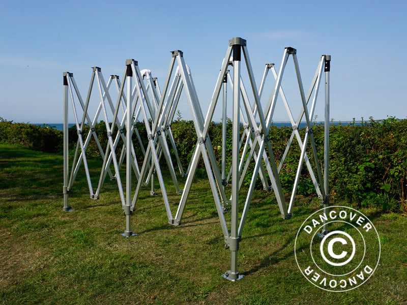 Saliekamā nojume FleXtents PRO Trapezo 3x6m Pelēks, ar 4 sānu sienām