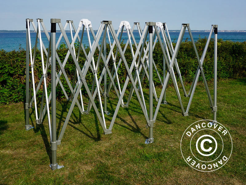 Saliekamā nojume FleXtents PRO Trapezo 3x6m Pelēks, ar 4 sānu sienām