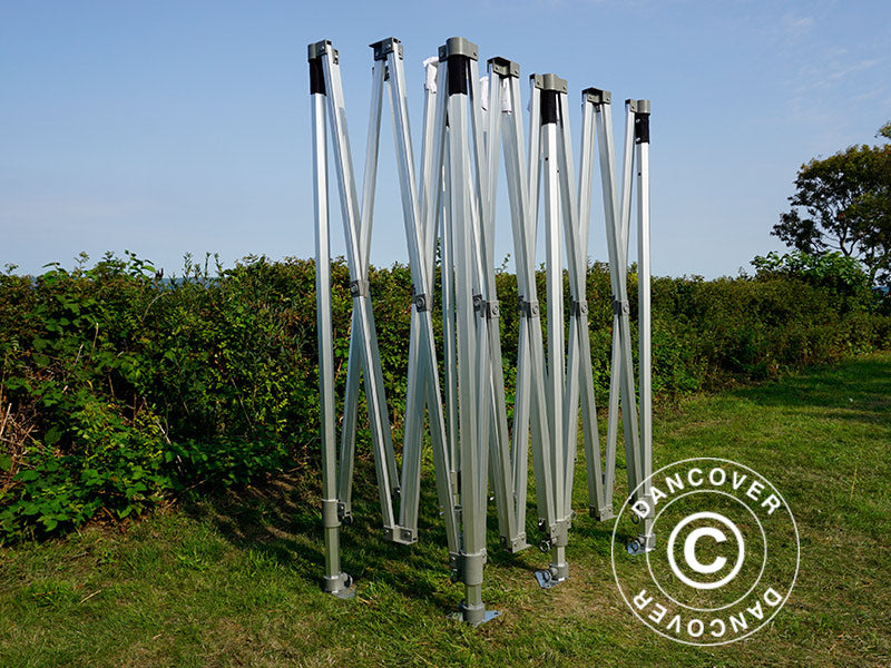 Faltzelt FleXtents PRO Trapezo 3x6m Grau, mit 4 Seitenwänden