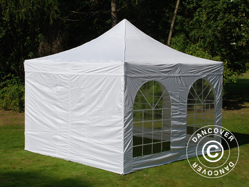 Pop up gazebo FleXtents Xtreme 50 Vintage Style 4x4 m White, incl. 4 sidewalls
