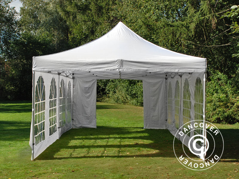 Pop up gazebo FleXtents PRO Vintage Style 4x8 m White, incl. 6 sidewalls