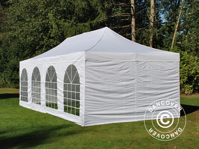 Pop up gazebo FleXtents Xtreme 50 Vintage Style 4x8 m White, incl. 6 sidewalls