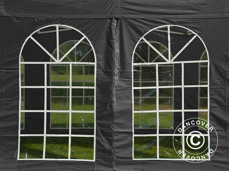 Tente pliante FleXtents Basic v.3, 3x6m Noir, avec 4 cotés