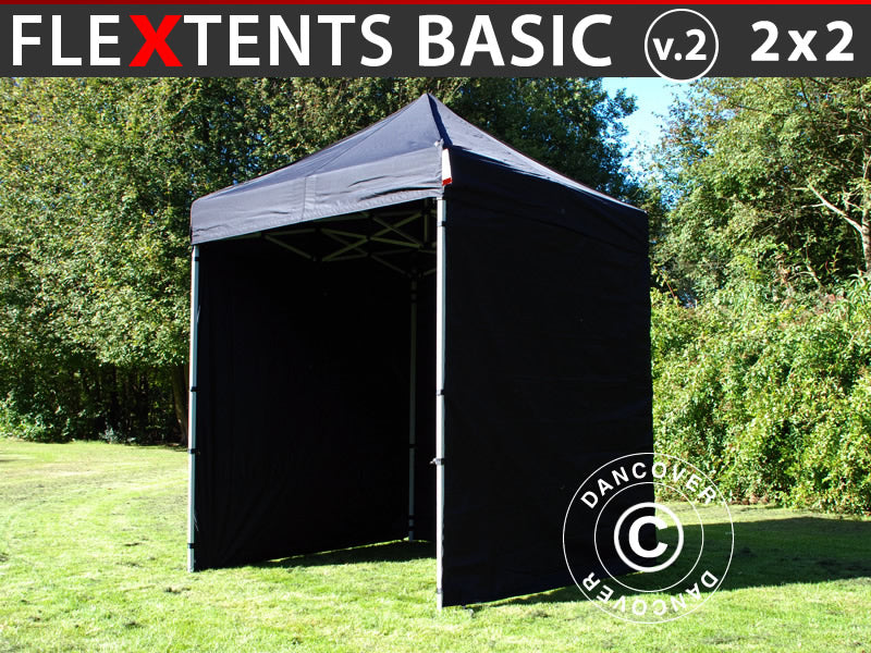 faltzelt 2x2 Faltzelt FleXtents Basic v.2 2x2m Schwarz – Jetzt kaufen